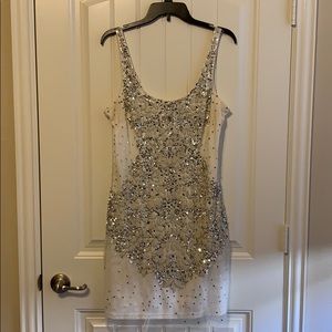White sequin/beaded dress by Adrianna Papell